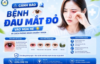 CẢNH BÁO BỆNH ĐAU MẮT ĐỎ VÀO MÙA HÈ VÀ CÁCH PHÒNG NGỪA CHUẨN Y KHOA
