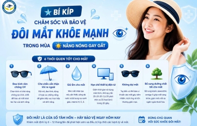 BÍ KÍP CHĂM SÓC VÀ BẢO VỆ ĐÔI MẮT KHỎE MẠNH TRONG MÙA NẮNG NÓNG GAY GẮT