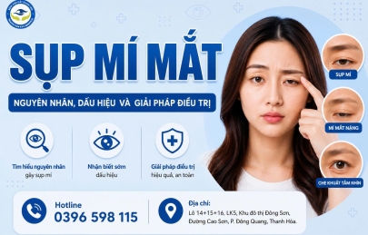 SỤP MÍ MẮT: NGUYÊN NHÂN, DẤU HIỆU VÀ GIẢI PHÁP ĐIỀU TRỊ CHUẨN Y KHOA